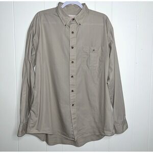 Vintage '04 C.C. Filson Khaki Safari Long‎ Sleeve Button Lightweight Shirt XL